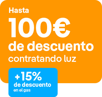 Hasta 100€ de descuento contratando luz.